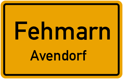 Ortsschild Fehmarn Avendorf