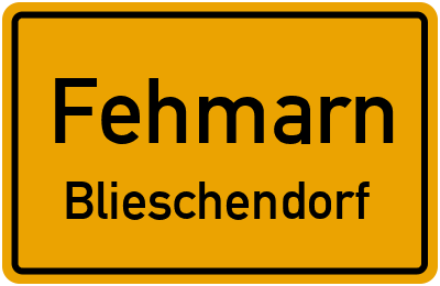 Ortsschild Fehmarn Blieschendorf