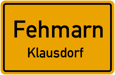 Ortsschild Fehmarn Klausdorf
