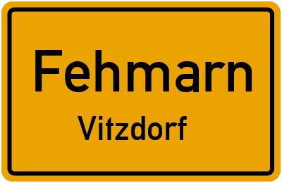 Ortsschild Fehmarn Vitzdorf