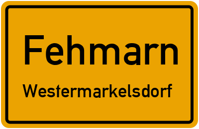 Ortsschild Fehmarn Westermarkelsdorf