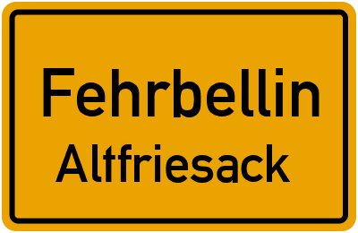 Straßenverzeichnis Fehrbellin Altfriesack