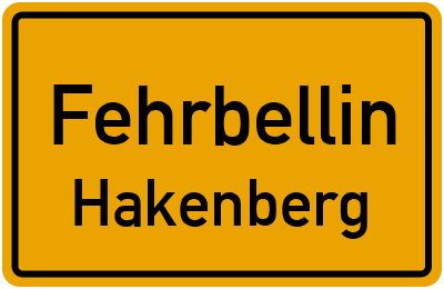Straßenverzeichnis Fehrbellin Hakenberg