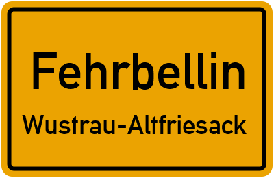 Straßenverzeichnis Fehrbellin Wustrau-Altfriesack