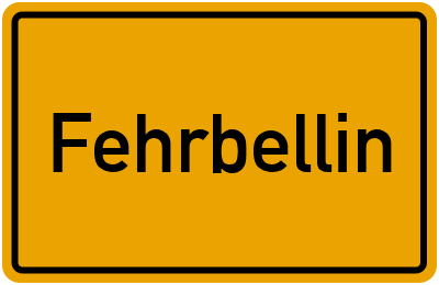 Ortsschild von Gemeinde Fehrbellin in Brandenburg