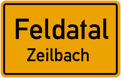 Ortsschild Feldatal Zeilbach