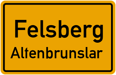 Ortsschild Felsberg Altenbrunslar