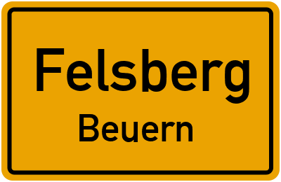 Ortsschild Felsberg Beuern