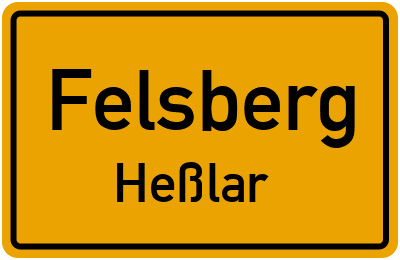 Ortsschild Felsberg Heßlar
