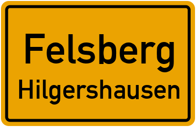 Ortsschild Felsberg Hilgershausen