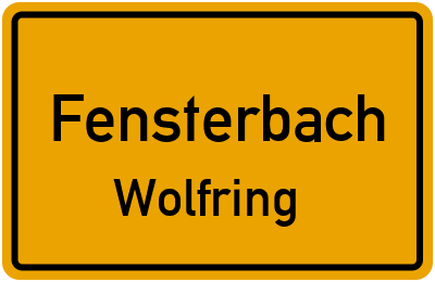 Straßenverzeichnis Fensterbach Wolfring