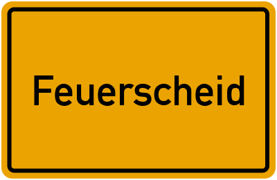 Ortsschild von Gemeinde Feuerscheid in Rheinland-Pfalz