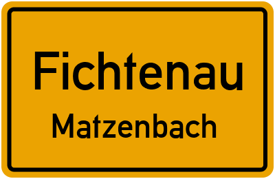 Straßenverzeichnis Fichtenau Matzenbach