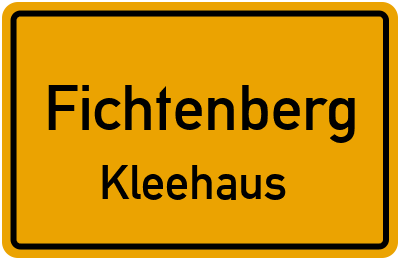 Ortsschild Fichtenberg Kleehaus