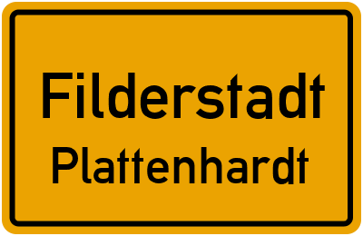 Ortsschild Filderstadt Plattenhardt