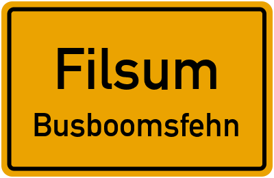 Straßenverzeichnis Filsum Busboomsfehn