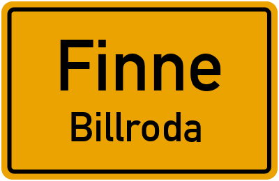 Straßenverzeichnis Finne Billroda