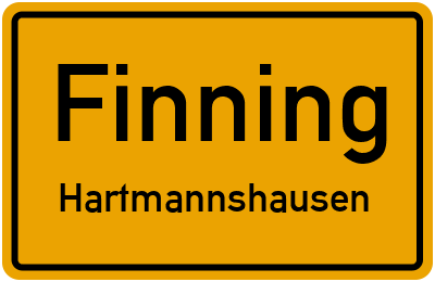 Ortsschild Finning Hartmannshausen