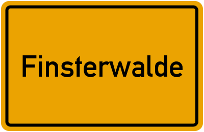 Ortsschild von Finsterwalde in Brandenburg