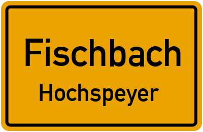 Straßenverzeichnis Fischbach Hochspeyer