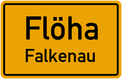 Ortsschild Flöha Falkenau