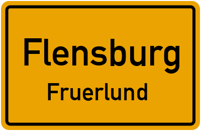 Ortsschild Flensburg Fruerlund
