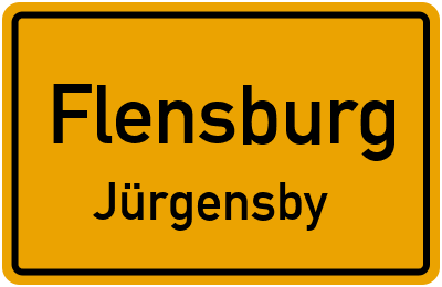 Ortsschild Flensburg Jürgensby