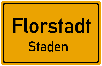 Ortsschild Florstadt Staden