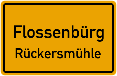 Ortsschild Flossenbürg Rückersmühle