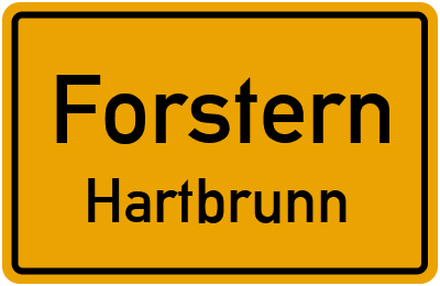 Ortsschild Forstern Hartbrunn