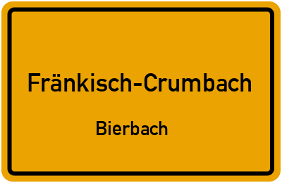 Straßenverzeichnis Fränkisch-Crumbach Bierbach