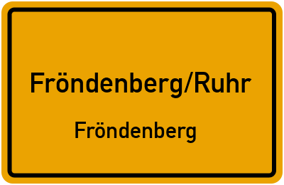 Ortsschild Fröndenberg/Ruhr Fröndenberg