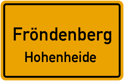 Straßenverzeichnis Fröndenberg Hohenheide