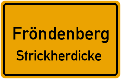 Straßenverzeichnis Fröndenberg Strickherdicke