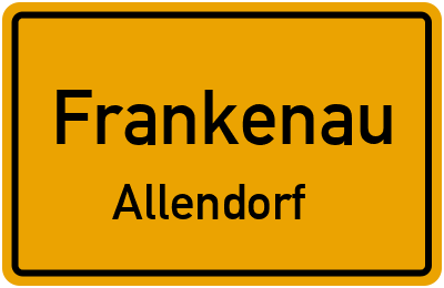 Ortsschild Frankenau Allendorf