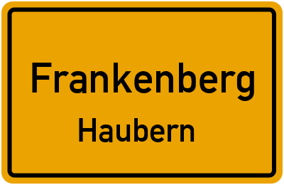 Ortsschild Frankenberg Haubern