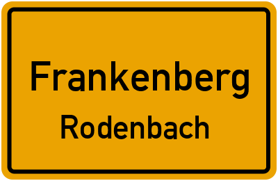 Ortsschild Frankenberg Rodenbach