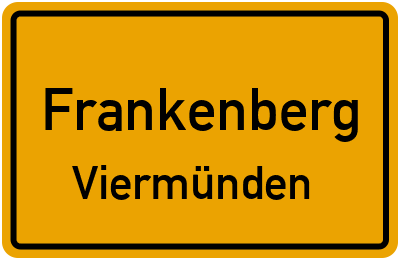Ortsschild Frankenberg Viermünden