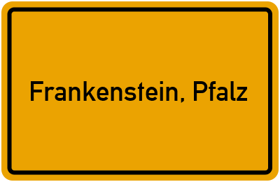 Ortsschild von Gemeinde Frankenstein, Pfalz in Rheinland-Pfalz