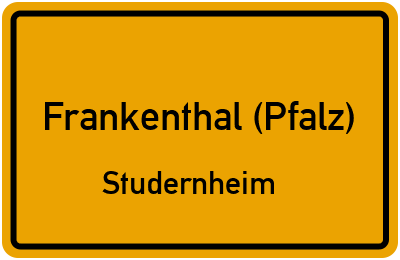 Straßenverzeichnis Frankenthal (Pfalz) Studernheim