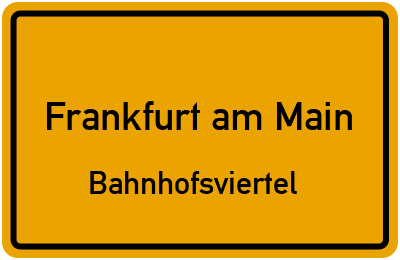 Straßenverzeichnis Frankfurt am Main Bahnhofsviertel