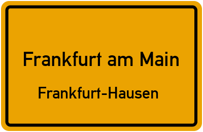 Straßenverzeichnis Frankfurt am Main Frankfurt-Hausen