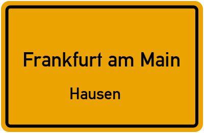 Straßenverzeichnis Frankfurt am Main Hausen