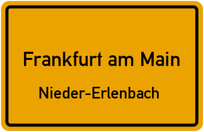 Ortsschild Frankfurt am Main Nieder-Erlenbach