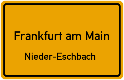 Ortsschild Frankfurt am Main Nieder-Eschbach