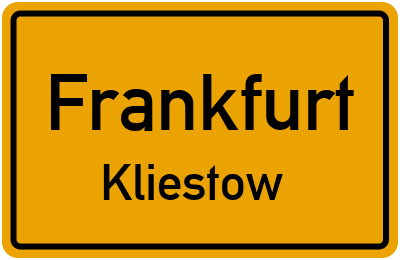 Straßenverzeichnis Frankfurt Kliestow