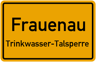 Straßenverzeichnis Frauenau Trinkwasser-Talsperre