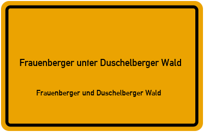 Straßenverzeichnis Frauenberger unter Duschelberger Wald Frauenberger und Duschelberger Wald