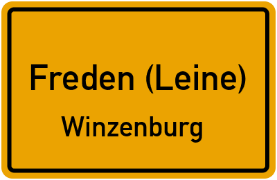 Ortsschild Freden (Leine) Winzenburg