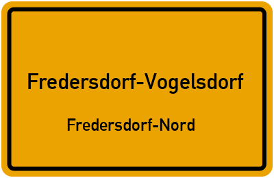 Straßenverzeichnis Fredersdorf-Vogelsdorf Fredersdorf-Nord